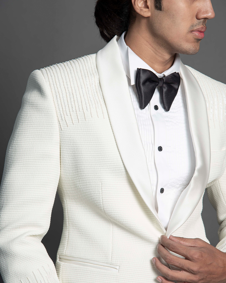 Ivory Designer Tuxedo Suit