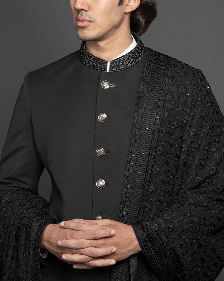 Classic Black Sherwani