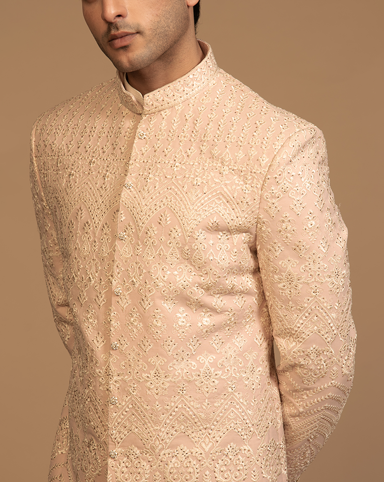 Light Pink Embroidered Sherwani