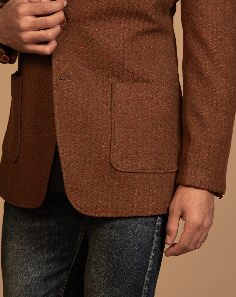 Brown Textured Blazer