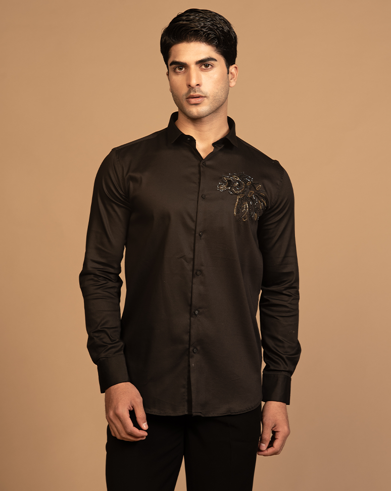 Black Embroidered Shirt