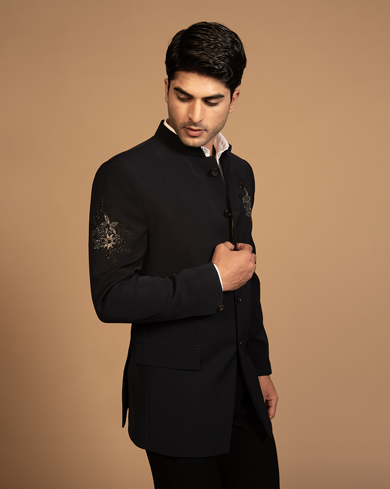 Navy Blue Bandhgala