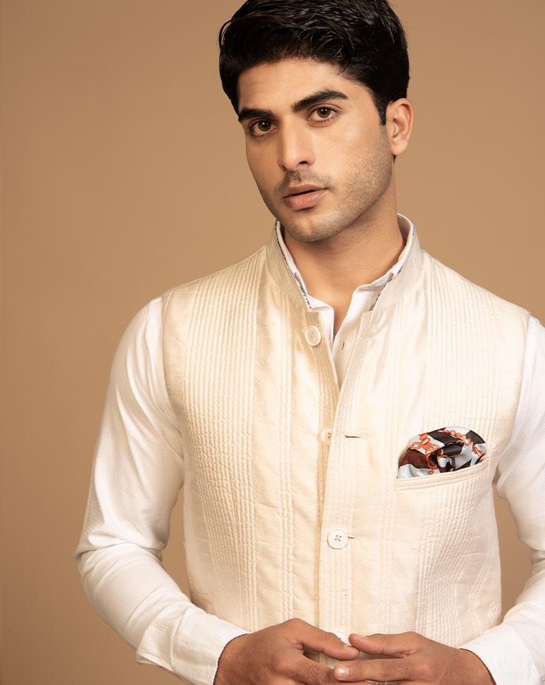 Light Beige Nehru Jacket