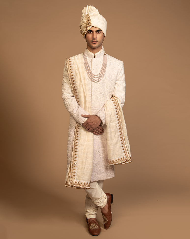 Lilac Ombrey Embroidered Sherwani